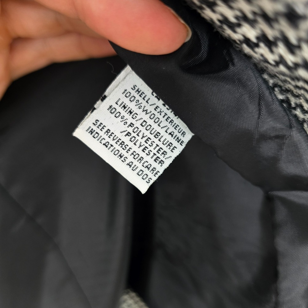 Vintage 90s Talbots Quiet Luxury Italian Wool Houndstooth Blazer Sz 8 Old Money - Picture 10 of 13